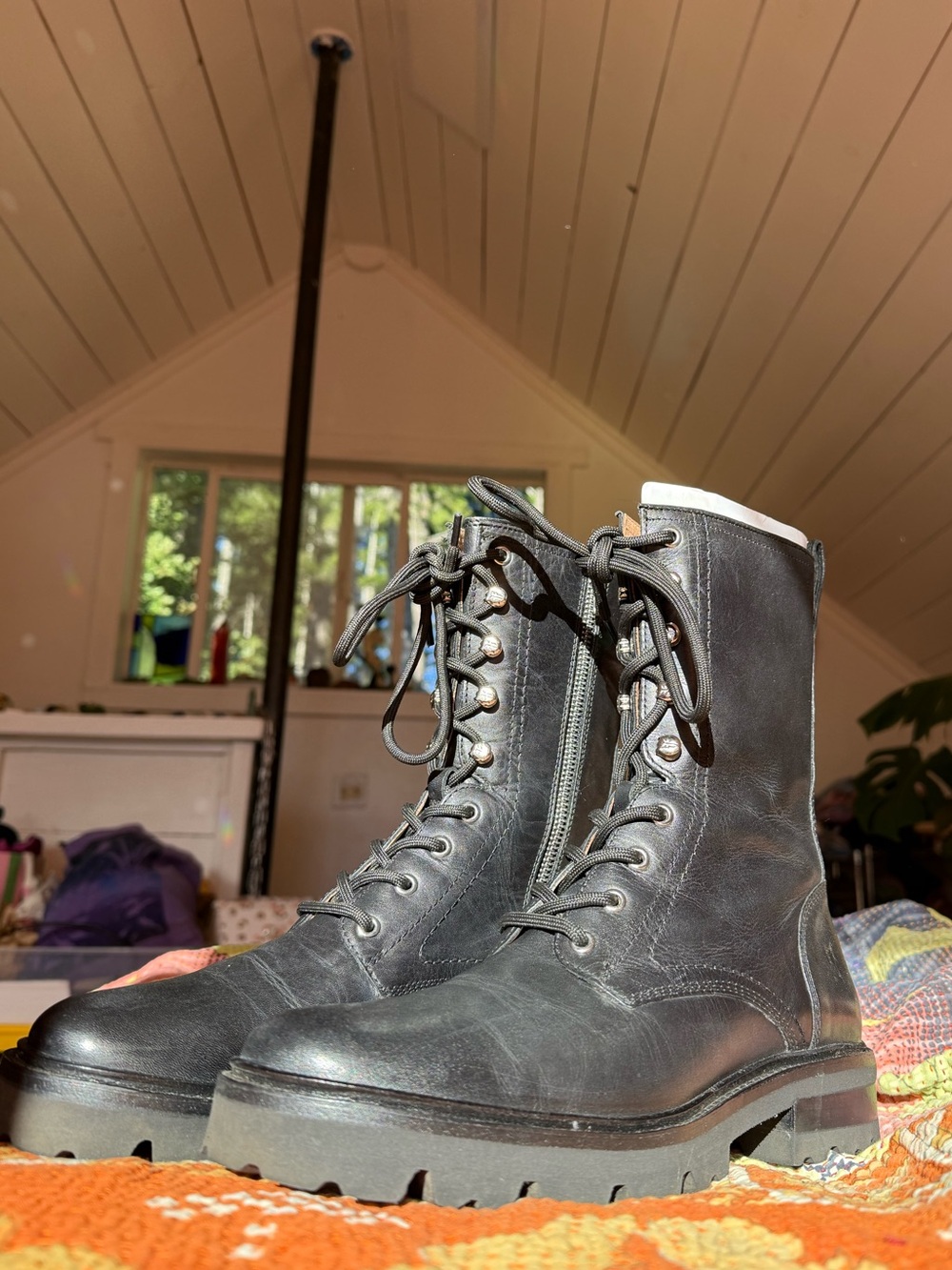 NWT black combat frye boots size 8.5